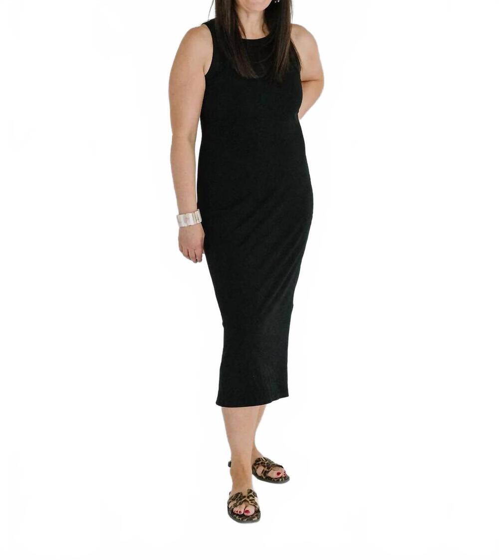 NEW MITTOSHOP pria rib knit tank maxi dress in black